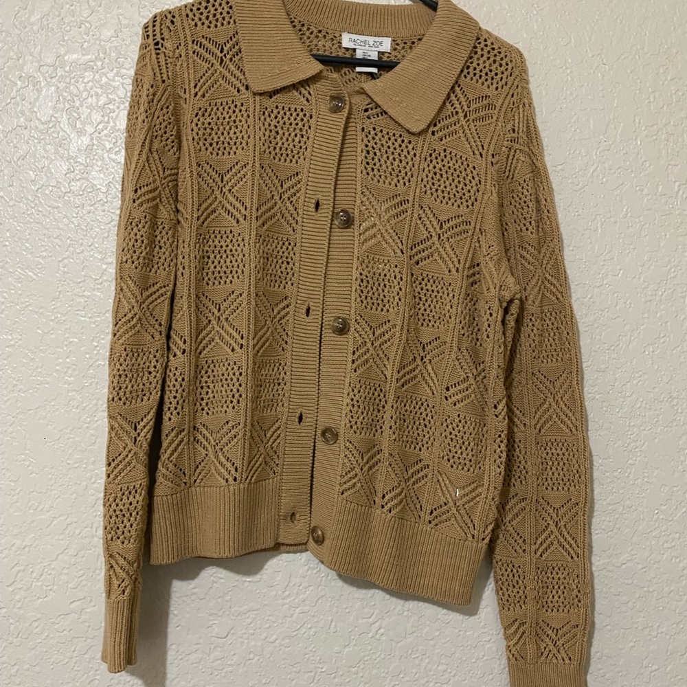 brown knit cardigan